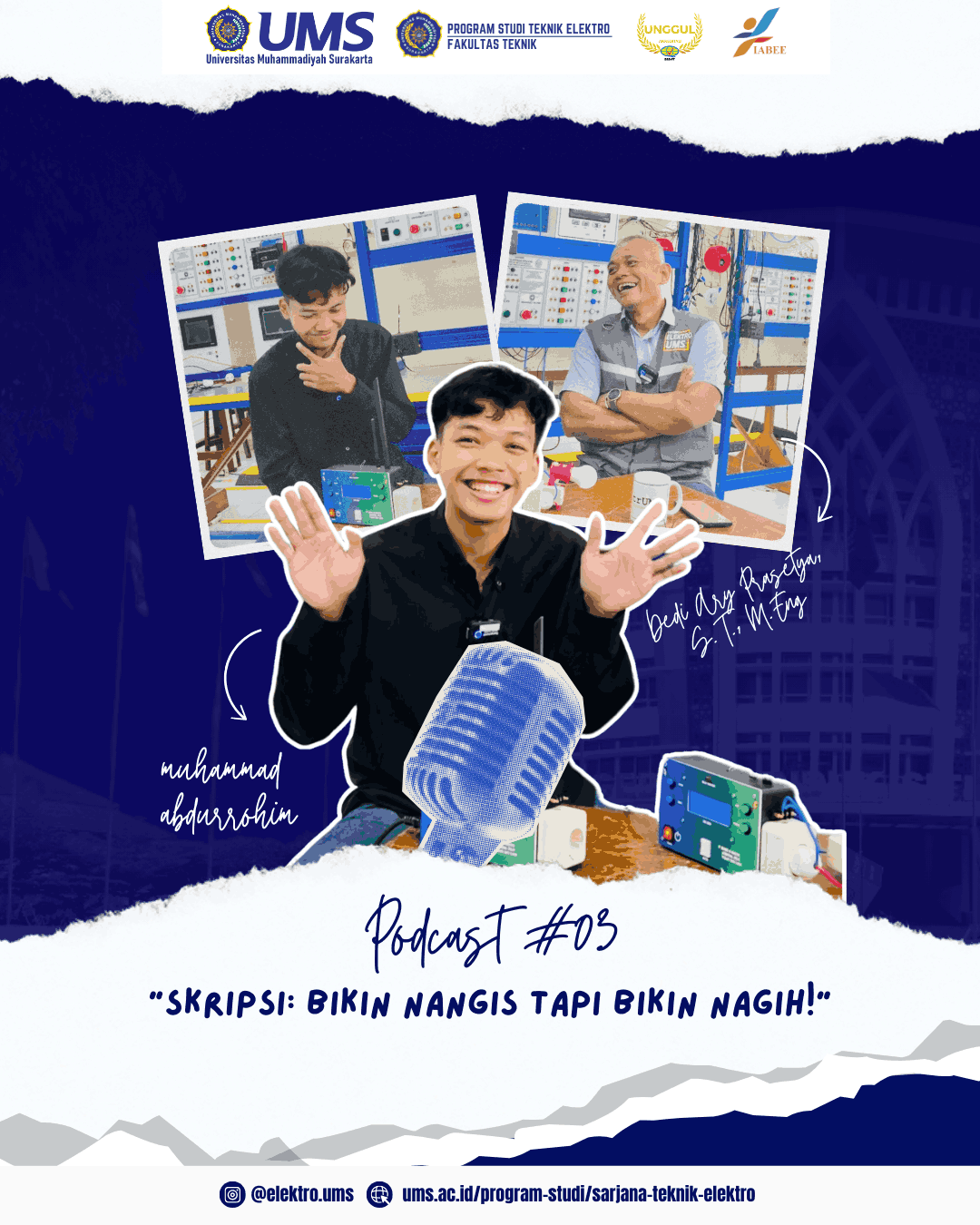 Podcast alumni baru lulus Teknik Elektro UMS membahas tugas akhir